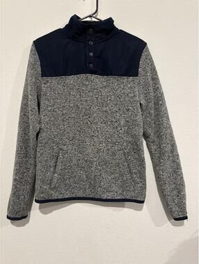 Prince & Fox Blue Gray Snap Fleece Pullover Jacket Men’s S